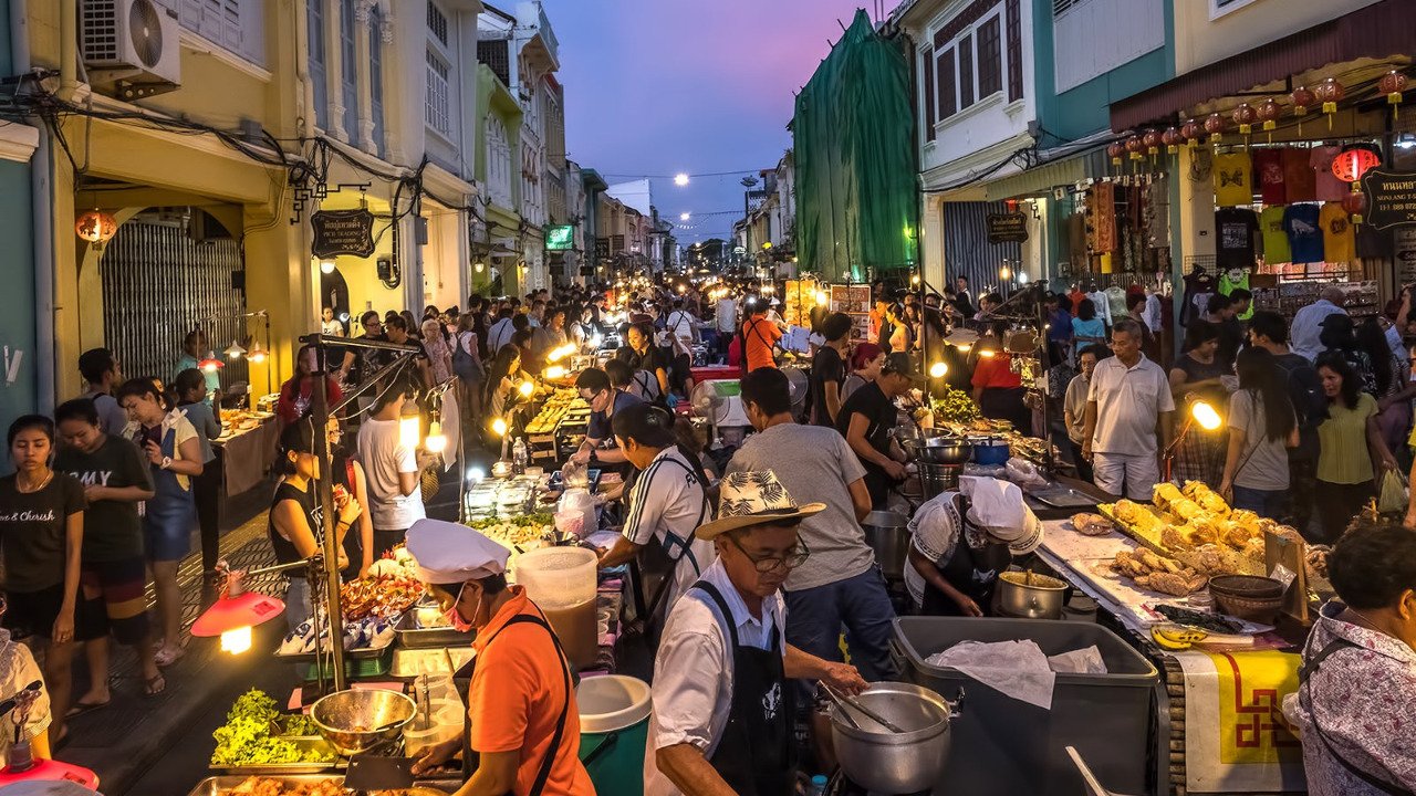 Sunday Walking Street in Old phuket town